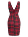 Red 1960s Tartan Plaids Suspender Dress, vintage dress, retro fashion - perfect for women who love vintage and retro fashion