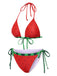 Red 1960s Watermelon Bow Tie Bikini Set, vintage swimsuit, pin-up swimwear - perfect for women who love vintage and retro fashion