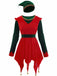 Red 1970s Christmas Elf Jovie Dress Set - vintage dress, retro fashion, elegant red