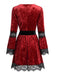 Red 1970s V Neck Vintage Dress 2