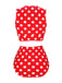 Red 1970s Polka Dots Waist Tie Swimsuit, vintage swimsuit, pin-up swimwear - perfect for women who love vintage and retro fashion