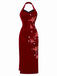 Red 1980s Ada-Wong Embroidered Butterfly Velvet Dress, vintage dress, retro fashion - perfect for women who love vintage and retro fashion