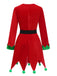 Red 1980s Christmas Elf Costume Dress Set - vintage dress, retro fashion, elegant red