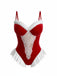 Red 1980s Reindeer Lace Christmas Lingerie Set - vintage fashion, retro style, elegant red