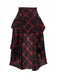 Red 1980s Scottish Plaid High-Low Hem Skirt - vintage skirt, retro style, elegant red