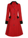 Red & Black 1950s Lapel Button Pocket Coat, vintage coat, retro outerwear - perfect for women who love vintage and retro fashion