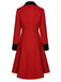 Red & Black 1950s Lapel Button Pocket Coat, vintage coat, retro outerwear - perfect for women who love vintage and retro fashion