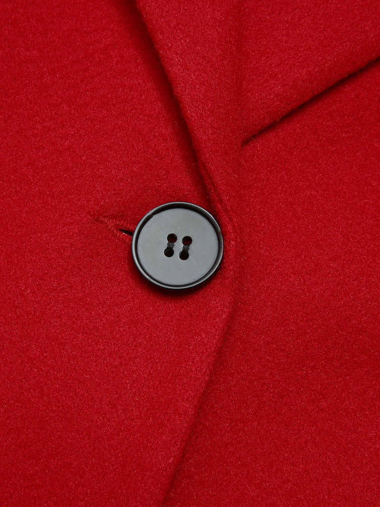 Red & Black 1950s Lapel Button Pocket Coat, vintage coat, retro outerwear - perfect for women who love vintage and retro fashion