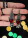Red & Silver Vintage Gothic Heart Glove Earrings - vintage fashion, retro style, elegant red