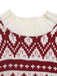 Red & White 1950s Christmas Fair Isle Knit Sweater - vintage fashion, retro style, elegant red