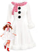 Red & White 1950s Christmas Snowman Velvet Dress - vintage dress, retro fashion, rockabilly