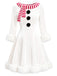 Red & White 1950s Christmas Snowman Velvet Dress - vintage dress, retro fashion, rockabilly