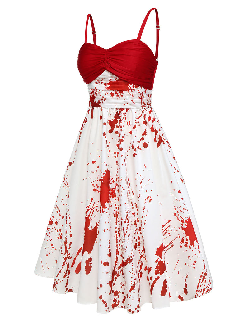 Red&White 1950s Halloween Blood Dress, vintage dress, retro fashion, rockabilly, pin-up fashion - perfect for women who love vintage and retro fashion