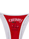 Red bikini bottom with 'Cherry Have a Nice Day' text and cherry graphic on a white background
