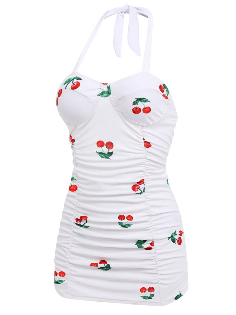 Retro 1950s Cherry Summer One-piece Swimsuit: timeless style reimagined