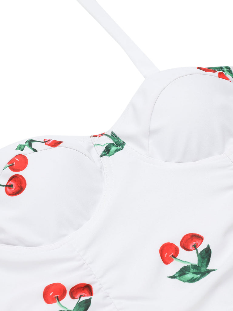 Retro 1950s Cherry Summer One-piece Swimsuit: timeless style reimagined