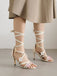 She finds her 1950s story in this Retro 3D Flower Stilettos Ankle Wrap Sandals