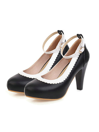 She finds her 1950s story in this Retro Ankle Strap High Heels Shoes
