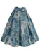 She sways in this Retro Blue 1950s Lotus Painting Bow Skirt and it's pure 1950s magic