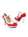 This Retro Bow T-Strap Contrast High Heels Shoes whispers 1950s secrets to those who notice