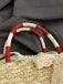 Retro Cherry Applique Lace Bow Drawstring Straw Tote Bag | vintage fashion, retro style, classic elegance - perfect for retro fashion enthusiasts