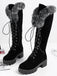Retro Furry Chunky Heel Snow Boots — vintage elegance for the modern woman