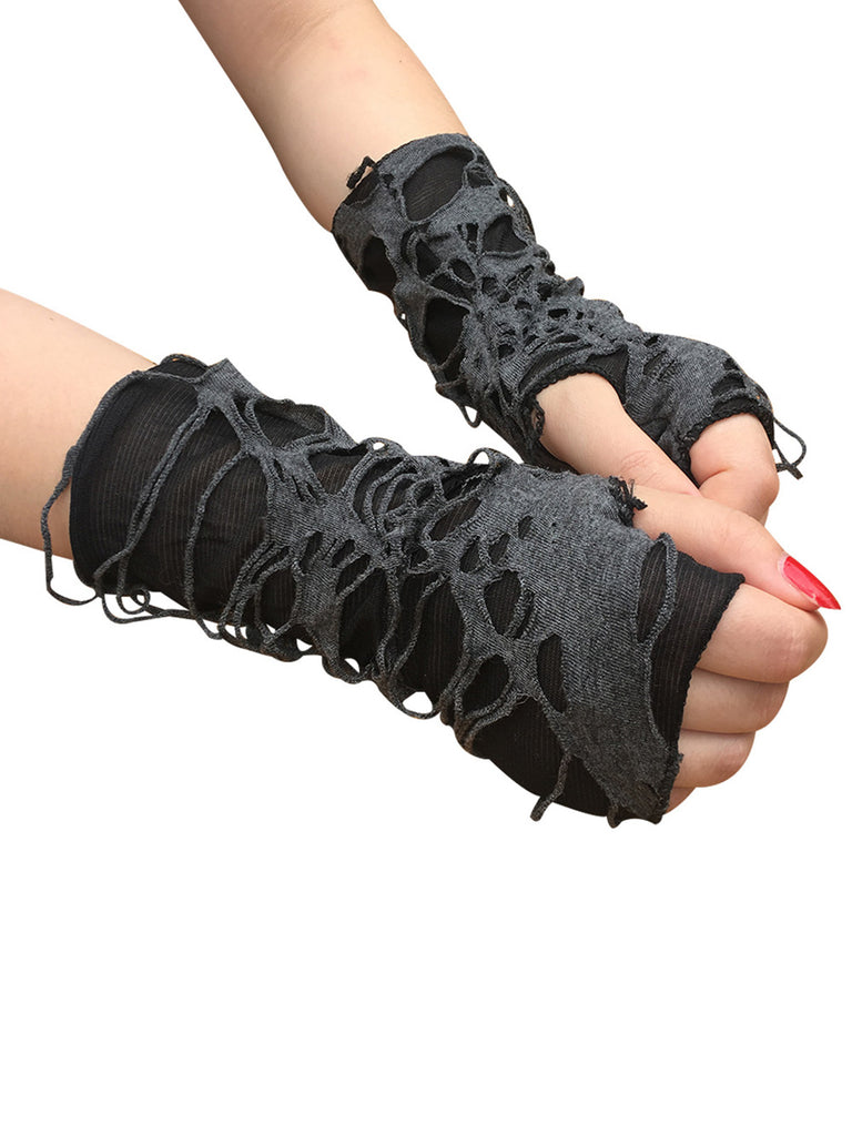 Retro Halloween Ripped Punk Gloves — vintage elegance for the modern woman
