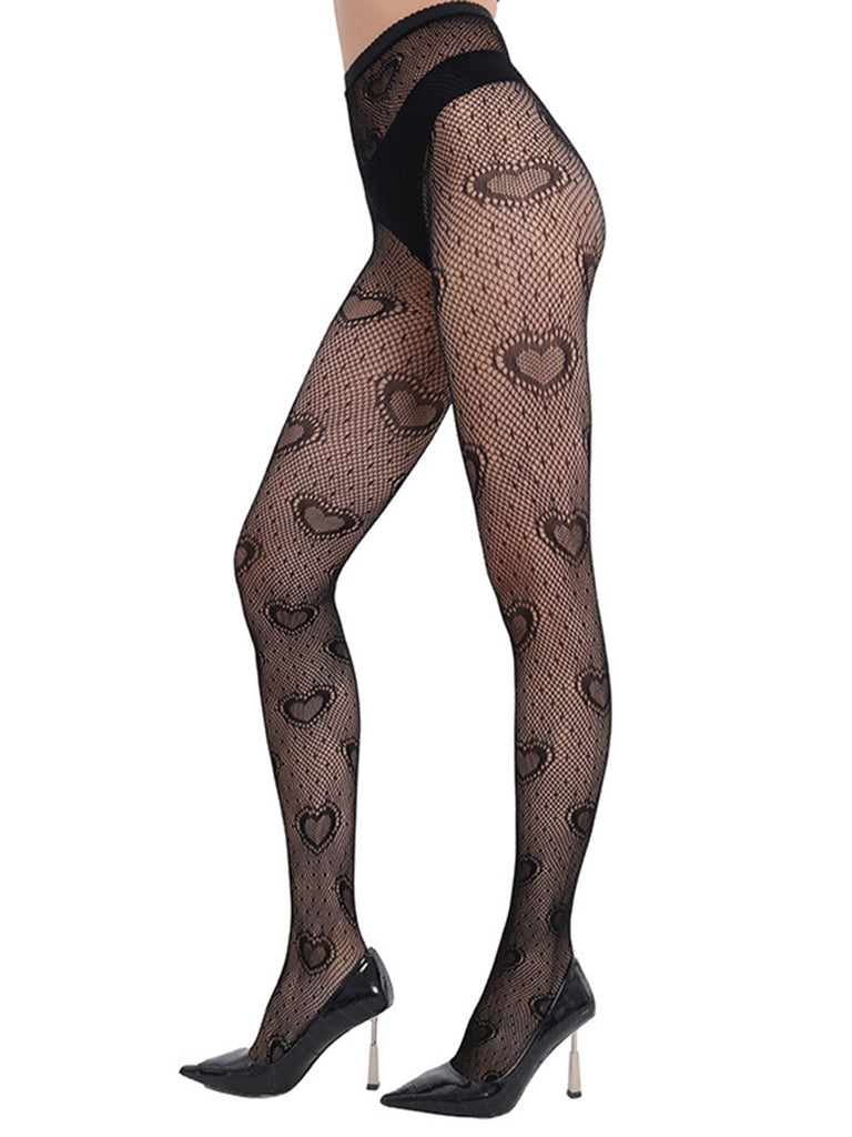 Retro Heart Pattern Thigh Stockings: timeless 1950s elegance she makes her own
