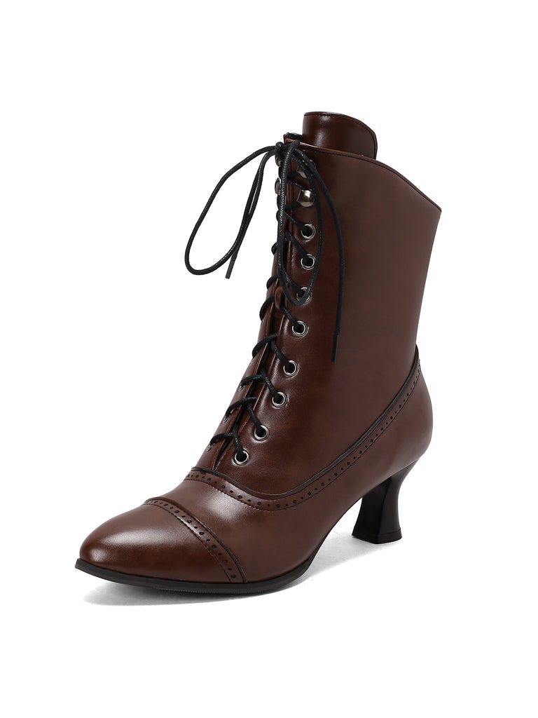 Retro Leather High Heel Boots, vintage fashion, retro style - perfect for women who love vintage and retro fashion
