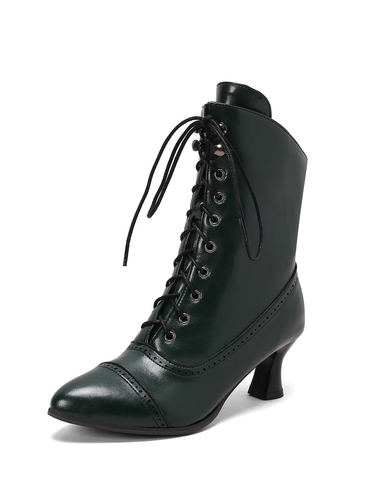 Retro Leather High Heel Boots, vintage fashion, retro style - perfect for women who love vintage and retro fashion
