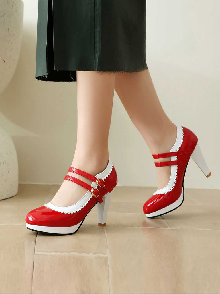 Retro Mary Jane Chunky High Heels Shoes — 1950s style that transcends decades