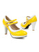 She finds her 1950s story in this Retro Mary Jane Chunky High Heels Shoes