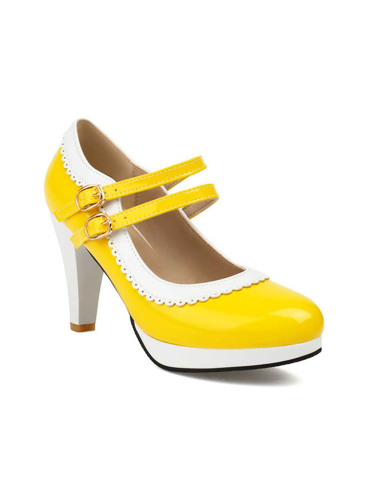 Retro Mary Jane Chunky High Heels Shoes: timeless 1950s elegance she makes her own