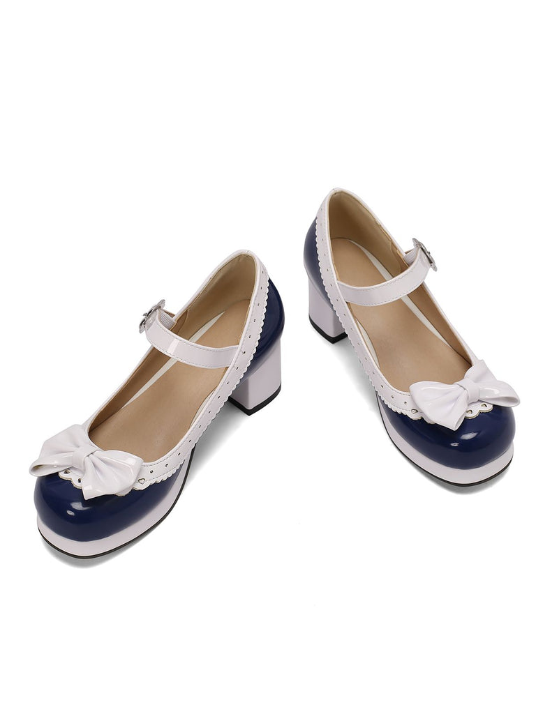 Retro PU Leather Bow High Heels, vintage shoes, retro heels - perfect for women who love vintage and retro fashion