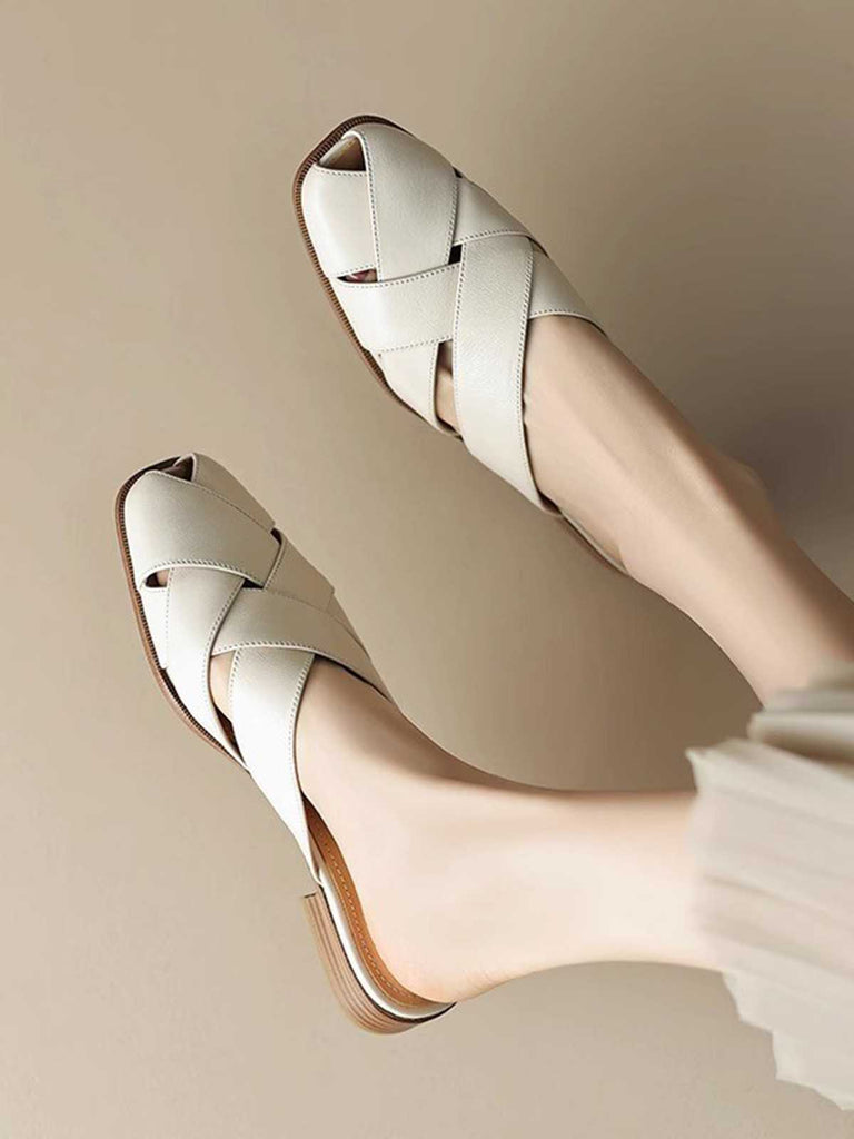 This Retro PU Leather Woven Sandals whispers 1950s secrets to those who notice