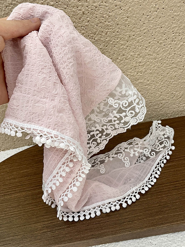 Retro Pink Triangle Lace Hair Tie - vintage fashion, retro style