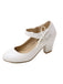 Retro Round Toe Solid Bowknot Chunky Heels - vintage shoes, retro heels