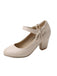 Retro Round Toe Solid Bowknot Chunky Heels - vintage shoes, retro heels