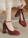 Retro Satin Block Heel Mary Jane Shoes: timeless 1950s elegance she makes her own