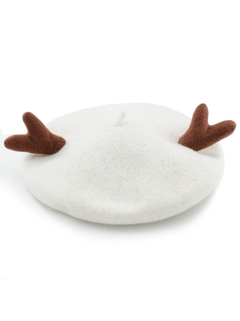Retro Solid Antlers Wool Berets: timeless style reimagined