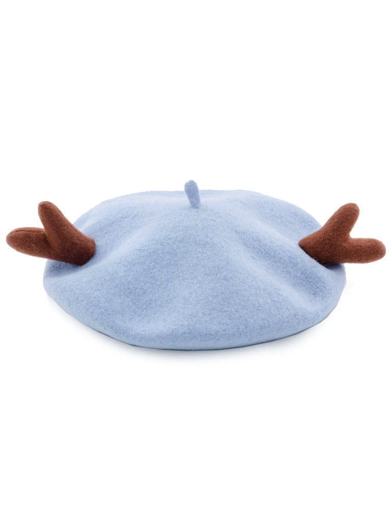 Retro Solid Antlers Wool Berets: timeless style reimagined