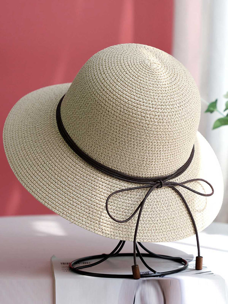 Retro Solid Crochet Knot Adjustable Sun Hat: 1950s detail work for the woman who notices