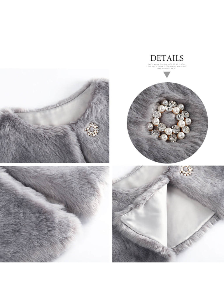 Retro Solid Rhinestone Cape With Brooch: timeless style reimagined