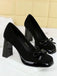 This Retro Suede Bowknot Chunky High Heels whispers 1950s secrets to those who notice