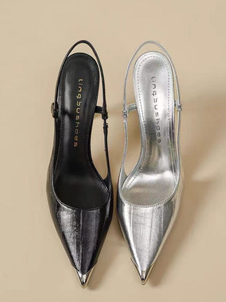 Silver Rhinestone Stiletto High Heels