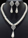 Rhinestoned Imitation Pearl Necklace & Earrings Set: vintage detail work for the woman who notices