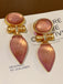 Rose Gold Vintage Water Drop Stripe Earrings — 1950s elegance in the palm of her hand
