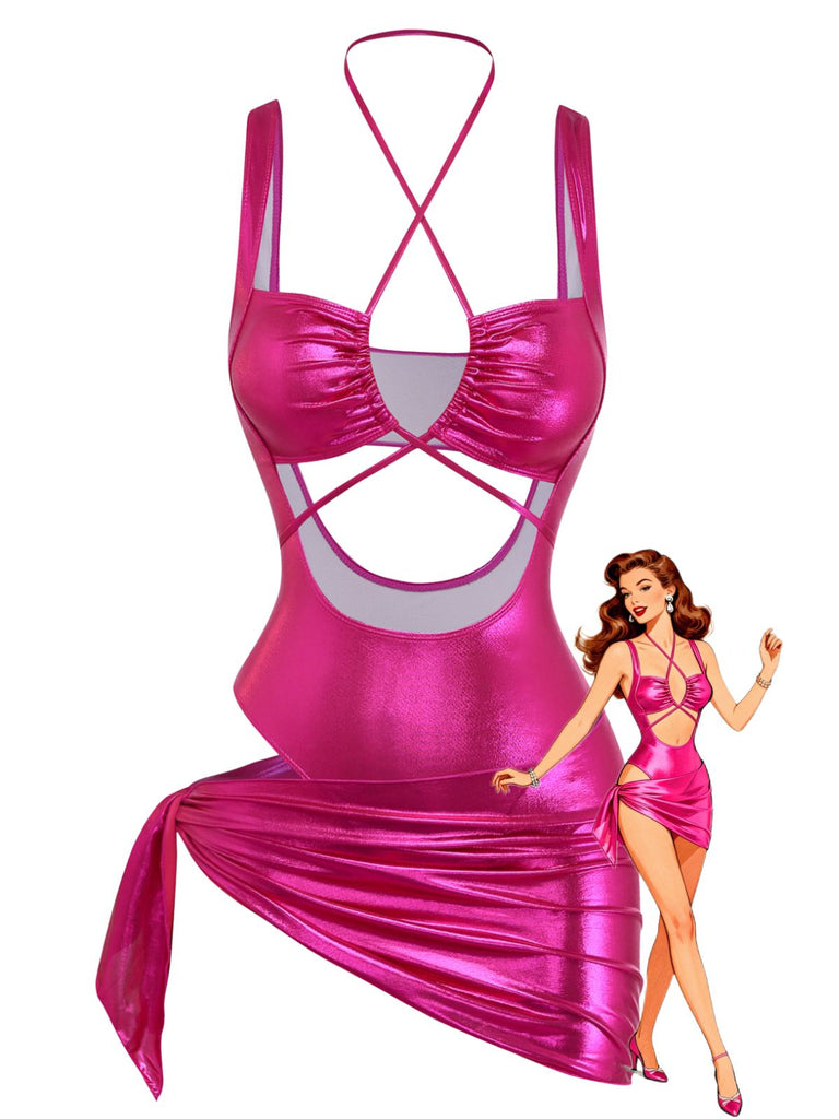 Rose Red 1970s One Piece One Piece Swimsuit
