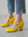 Round Toe Patent Leather Buckle High Heels — vintage vintage charm for her modern wardrobe