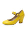 This Round Toe Patent Leather Buckle High Heels whispers vintage secrets to those who notice